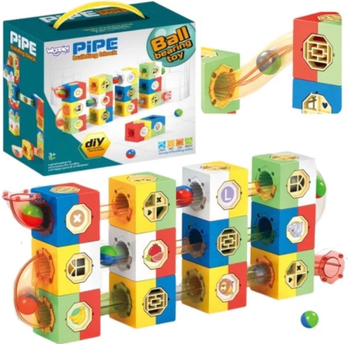 Woopie Pipe Building Block Ball Bearing Toy