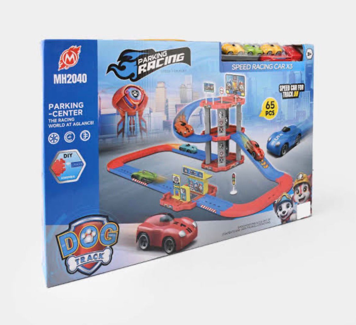 Dog Track Parking-Center Racing Set (65 Pcs)