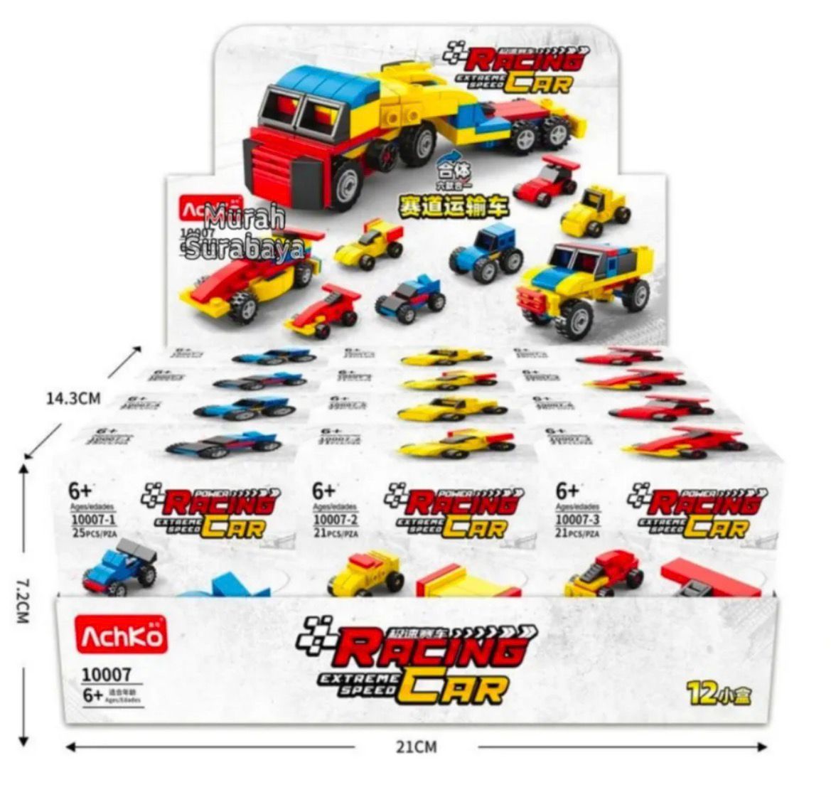 AchKo Extreme Speed Racing Car - 12-Box Display Set