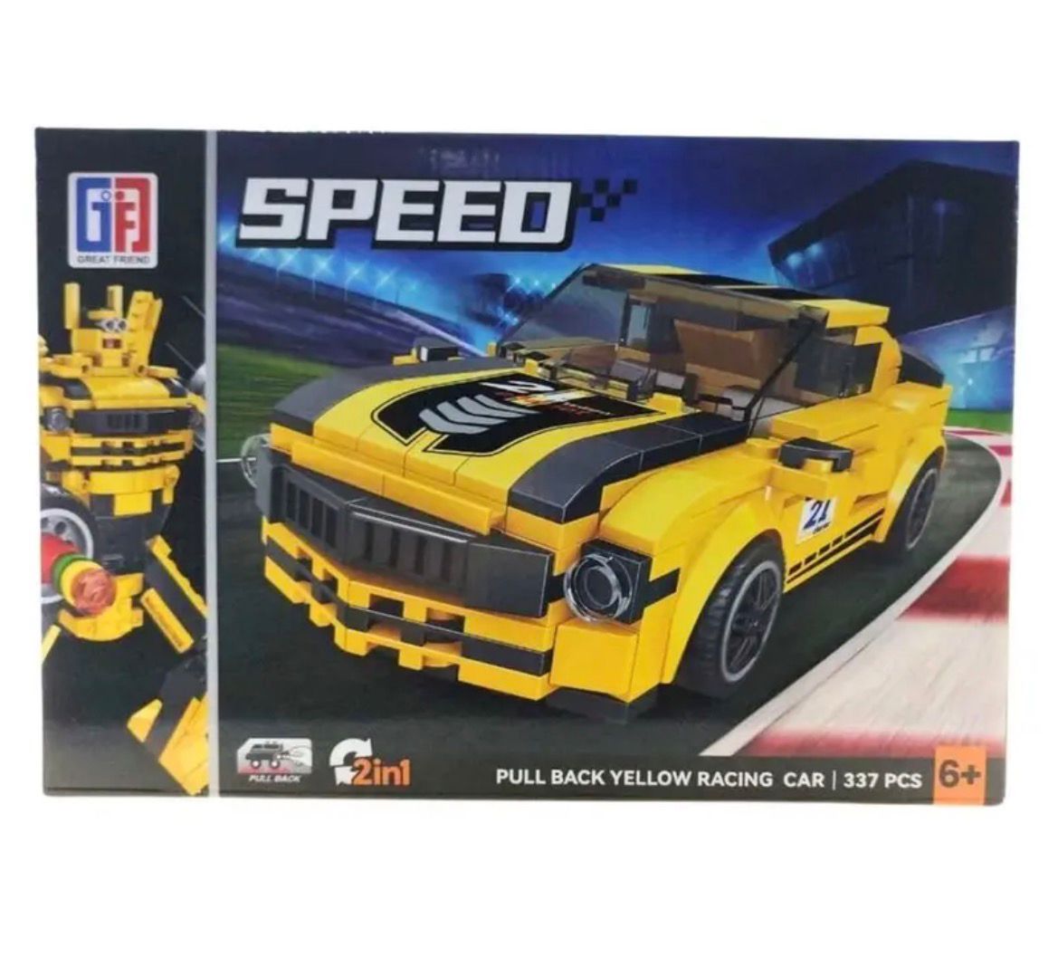 Speed 2in1 Pull Back Yellow Racing Car
